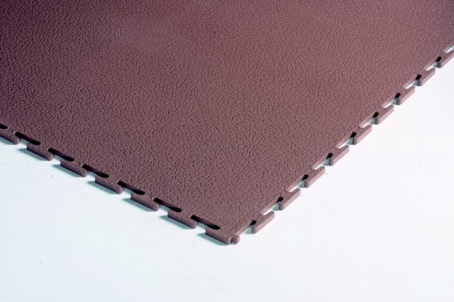 Brown Interlocking Vinyl Tiles